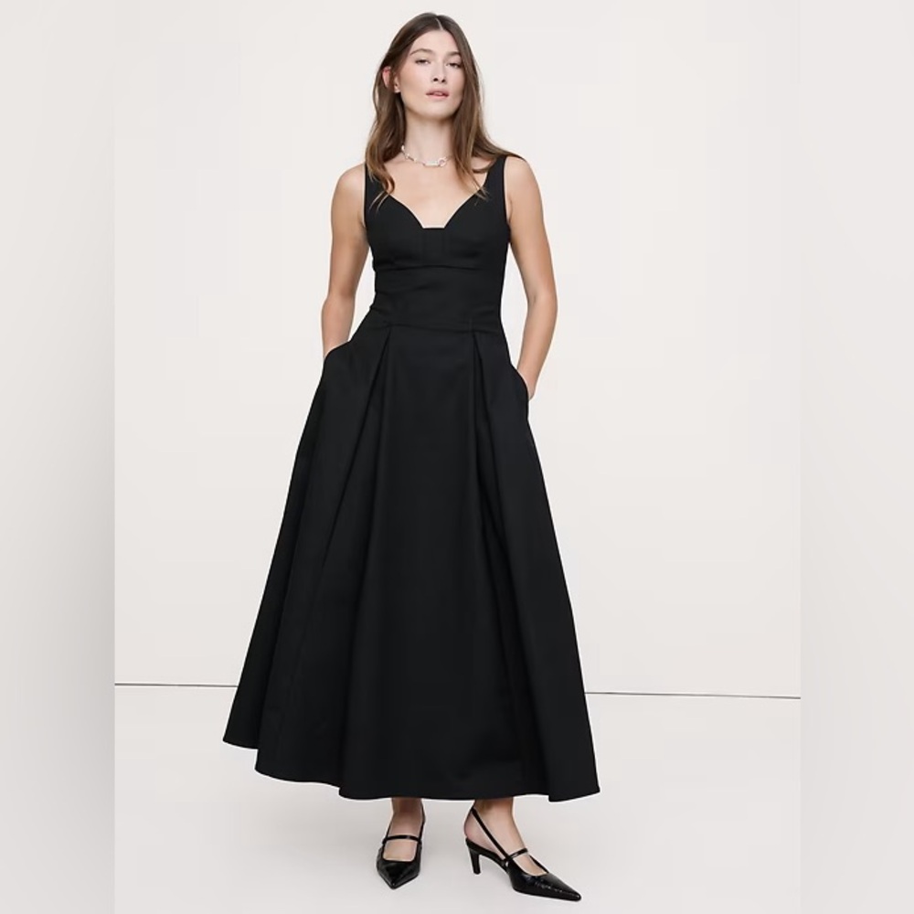 NWT! Banana Republic Black Sweetheart Maxi Dress - Multiple 852258